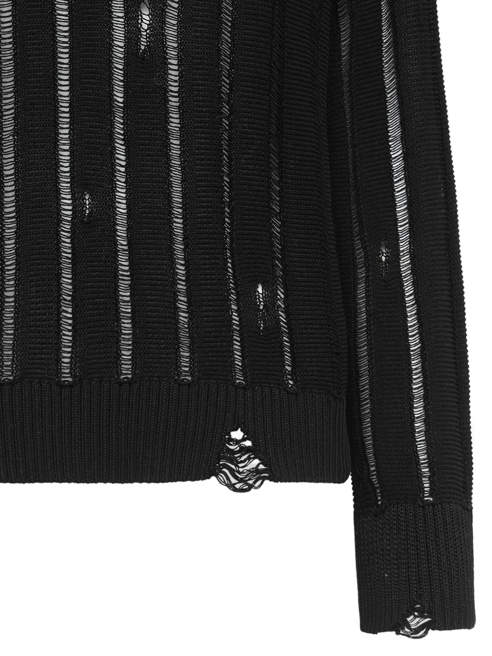 Distressed Crew-Neck Sweater
