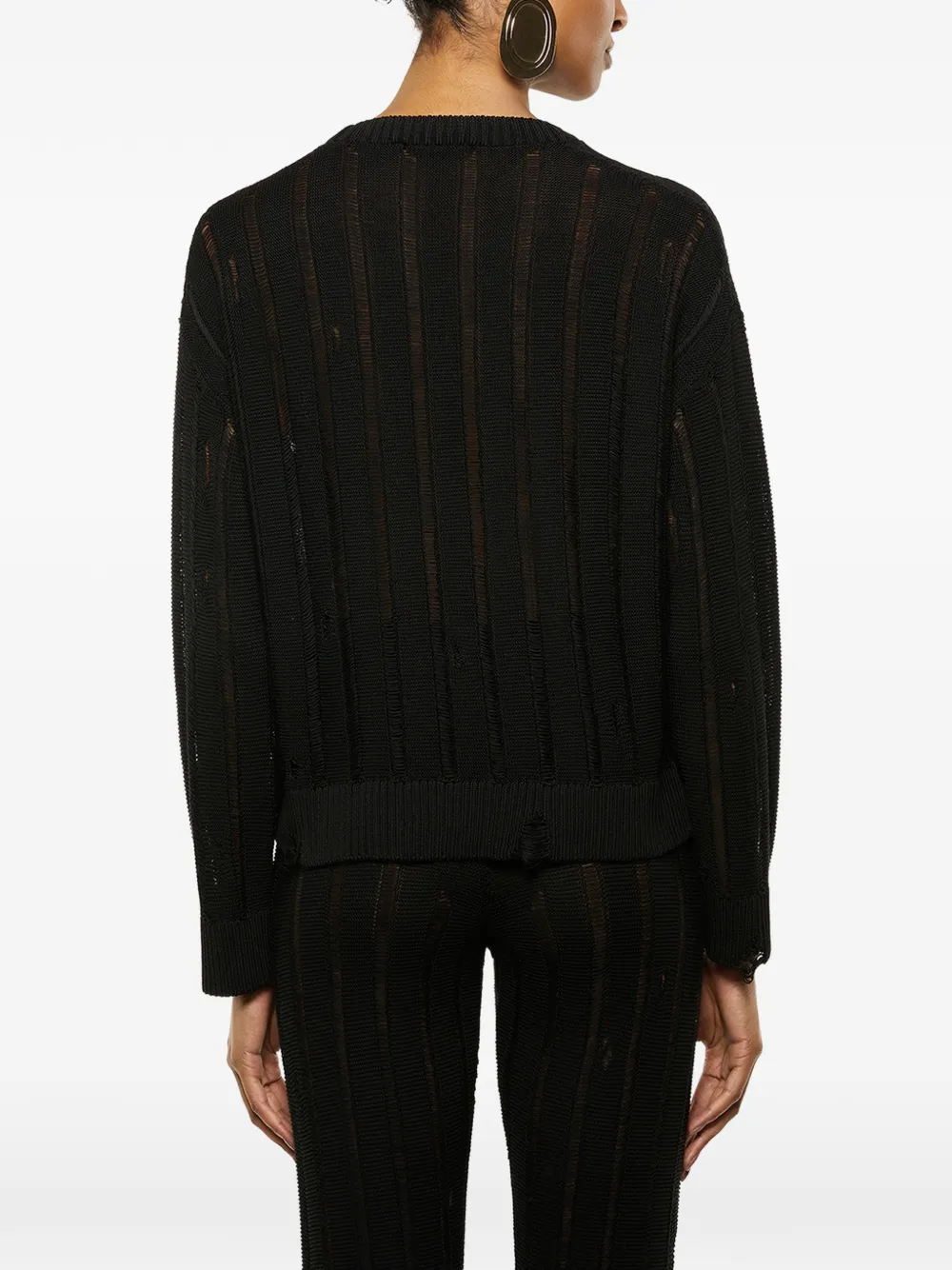 Distressed Crew-Neck Sweater