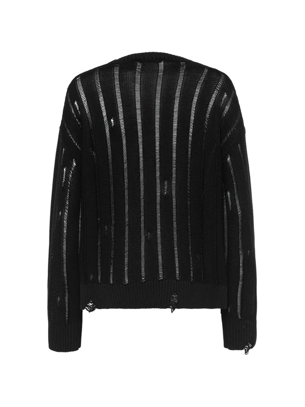 Distressed Crew-Neck Sweater