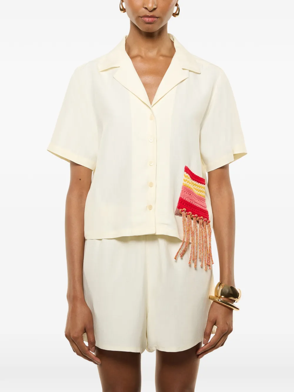  Laneus Fringed-pocket Skirt - Neutrals 