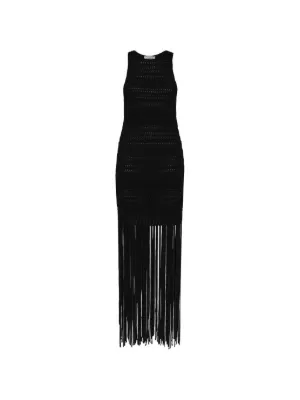 Herv Lger Strappy Tiered Fringe Maxi Dress | Green | FARFETCH Herv Lger Strappy Tiered Fringe Maxi Dress | Green | FARFETCH