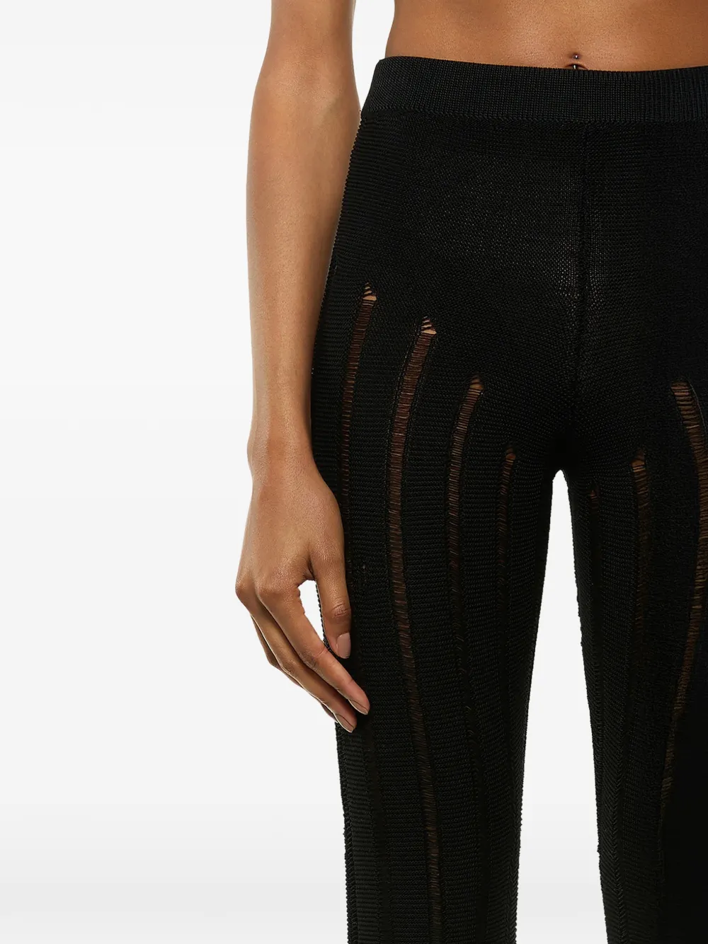 Laneus Gebreide flared broek Zwart