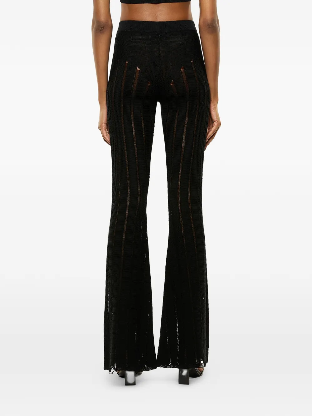  Laneus Knitted Flared Trousers - Black 