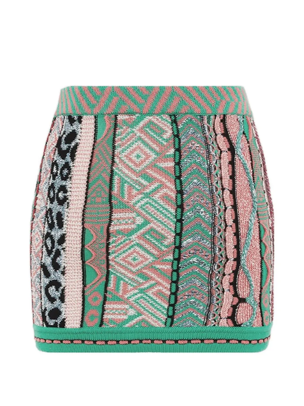 Laneus Gebreide mini-rok met patroon Groen