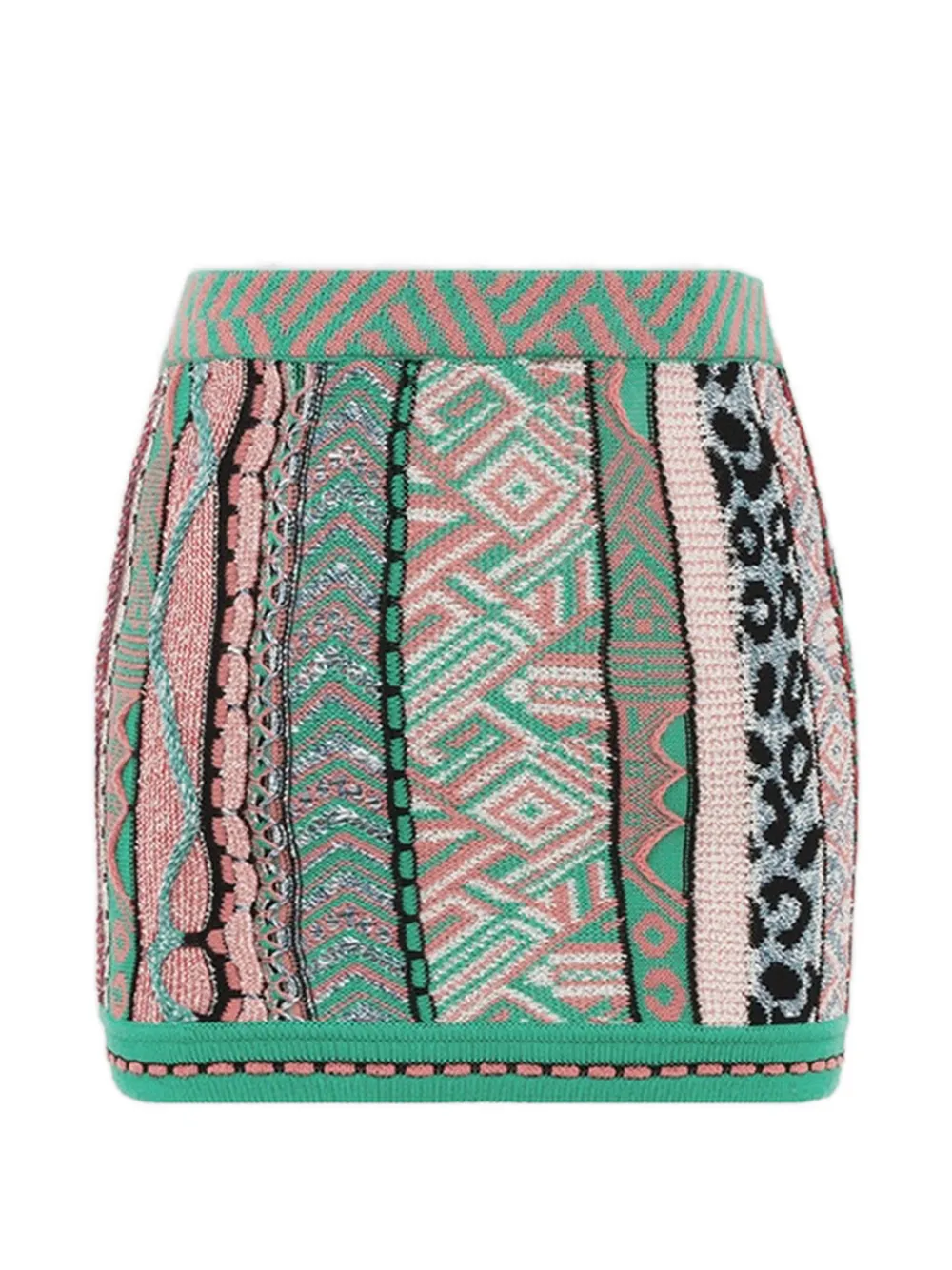 Laneus patterned knit mini skirt - Verde