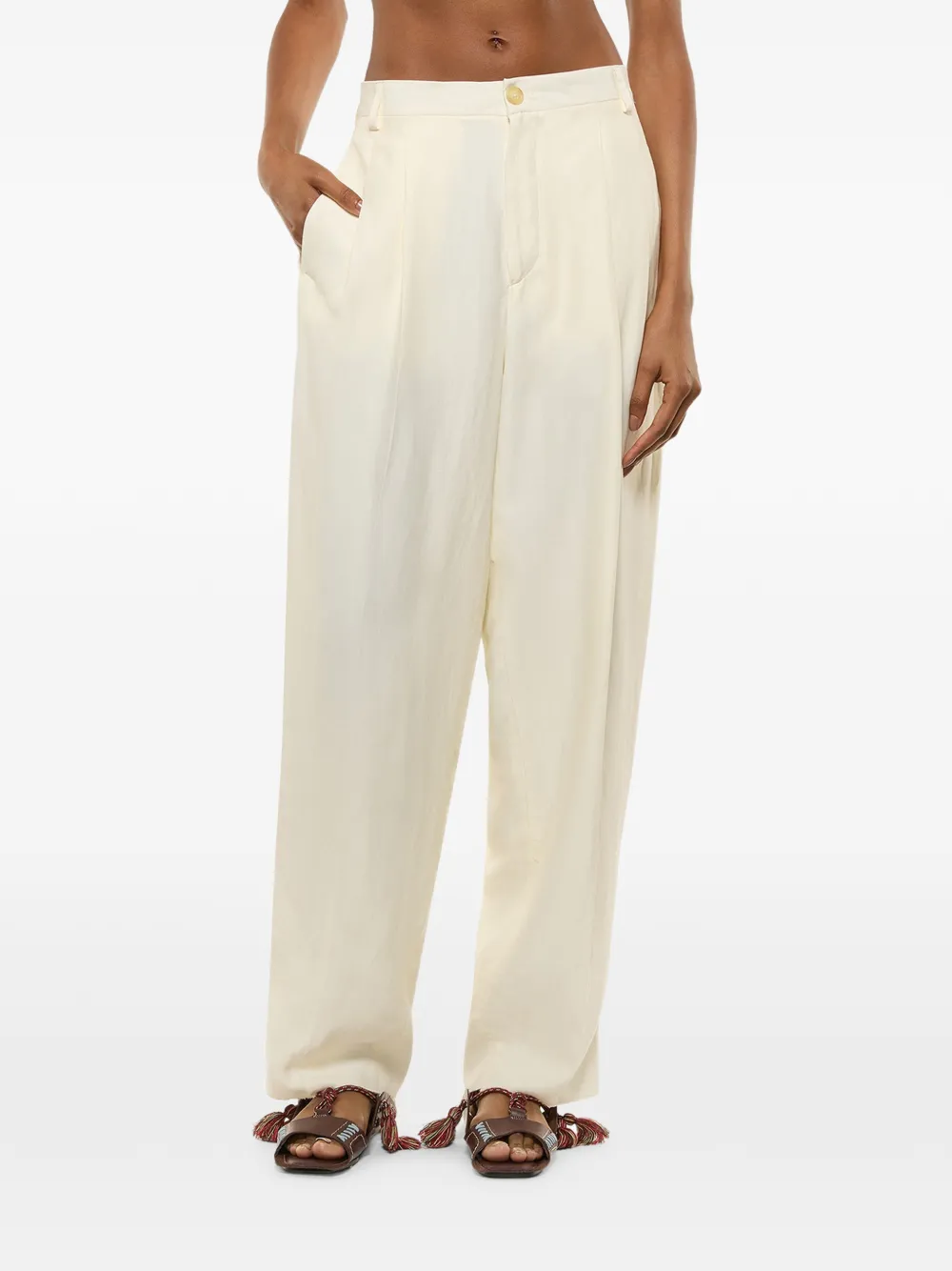  Laneus Pleated Trousers - Neutrals 