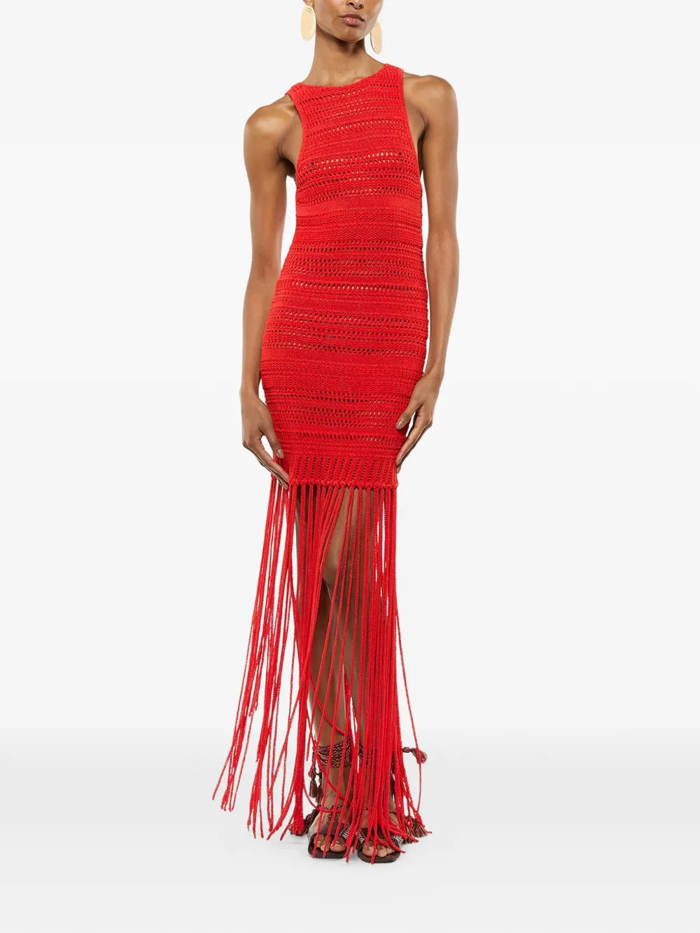  Laneus Knitted Maxi Dress - Red 