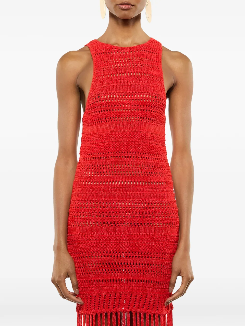 Laneus Gebreide maxi-jurk Rood