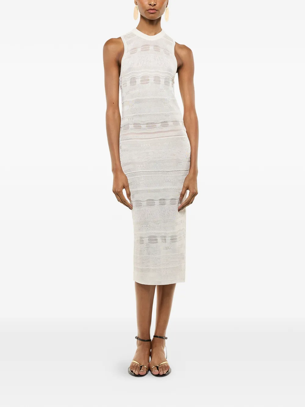  Laneus Open-back Knitted Dress - Neutrals 