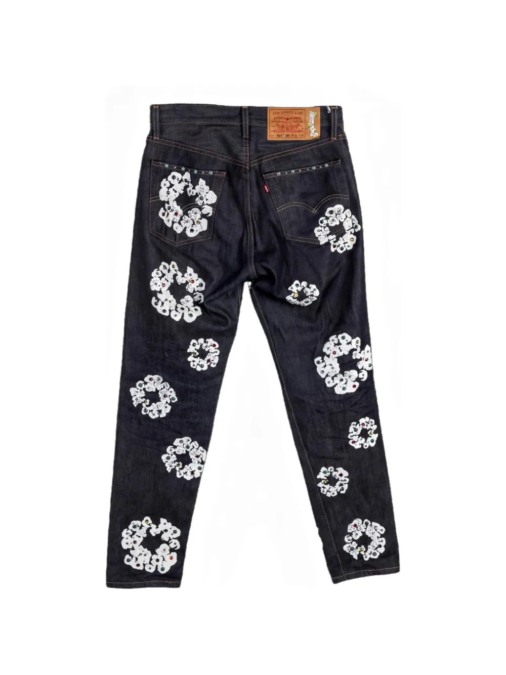 Denim Tears x Levi's 501 jeans met logo van stras Zwart