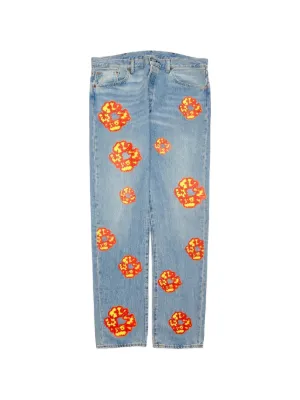 Denim Tears x Levi's wreath-print straight-leg Jeans | White
