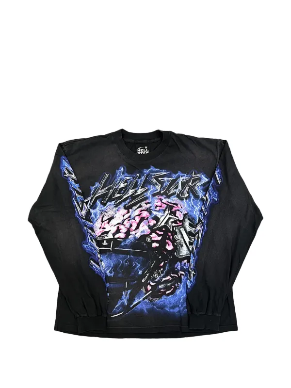 HELLSTAR Powered By The Star T-shirt Met Lange Mouwen | Zwart