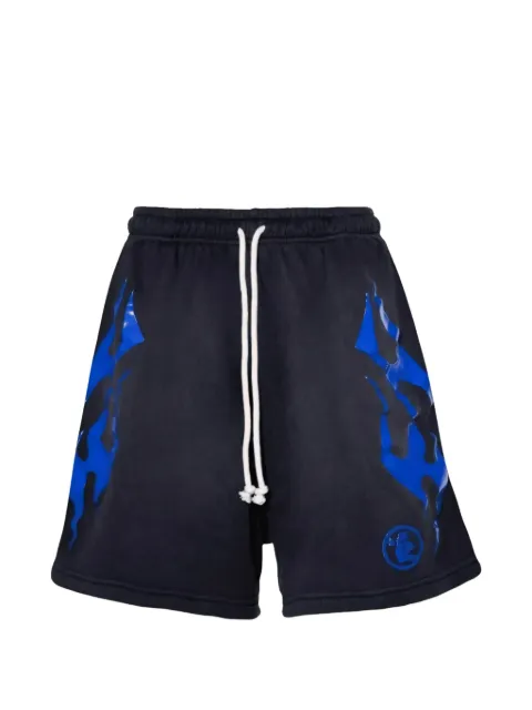 HELLSTAR flame logo track shorts