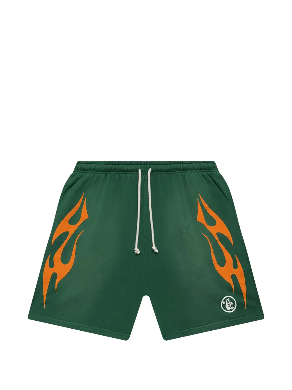 Hellstar Flame-print Shorts In Green