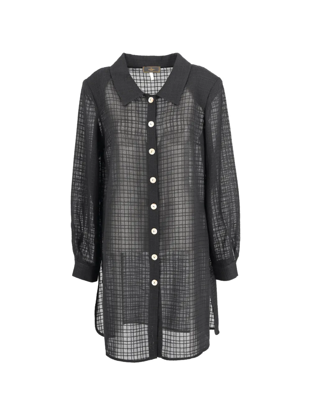 Fendi Pre-Owned check-pattern wool shirt - Nero