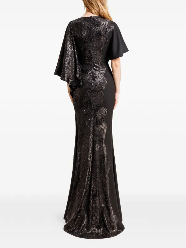 Gemy Maalouf Asymmetrical Neckline Maxi Dress | Black | FARFETCH CA
