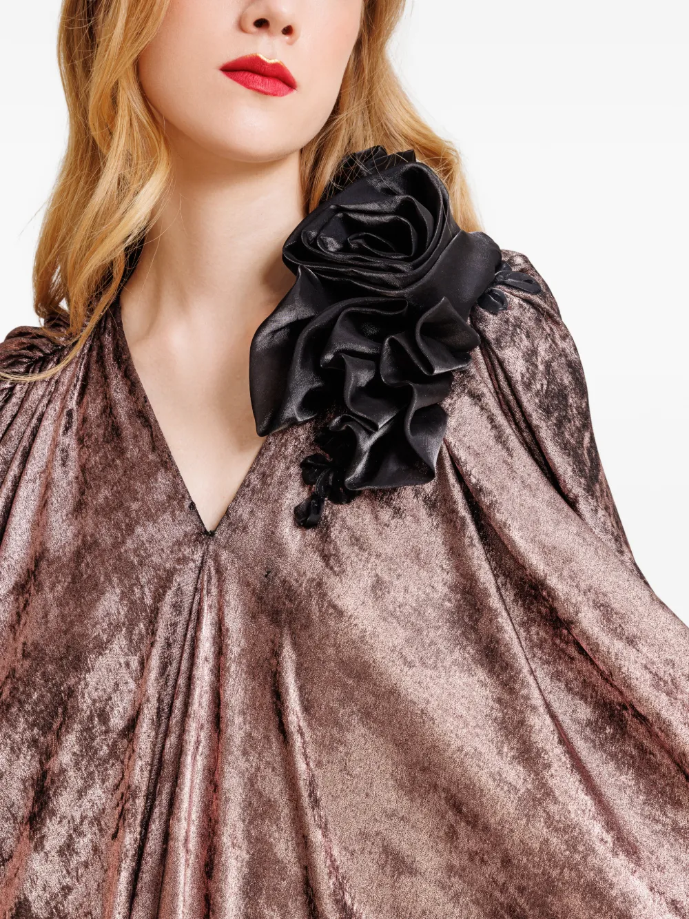 Gemy Maalouf Shimmer ruimvallende maxi-jurk Roze
