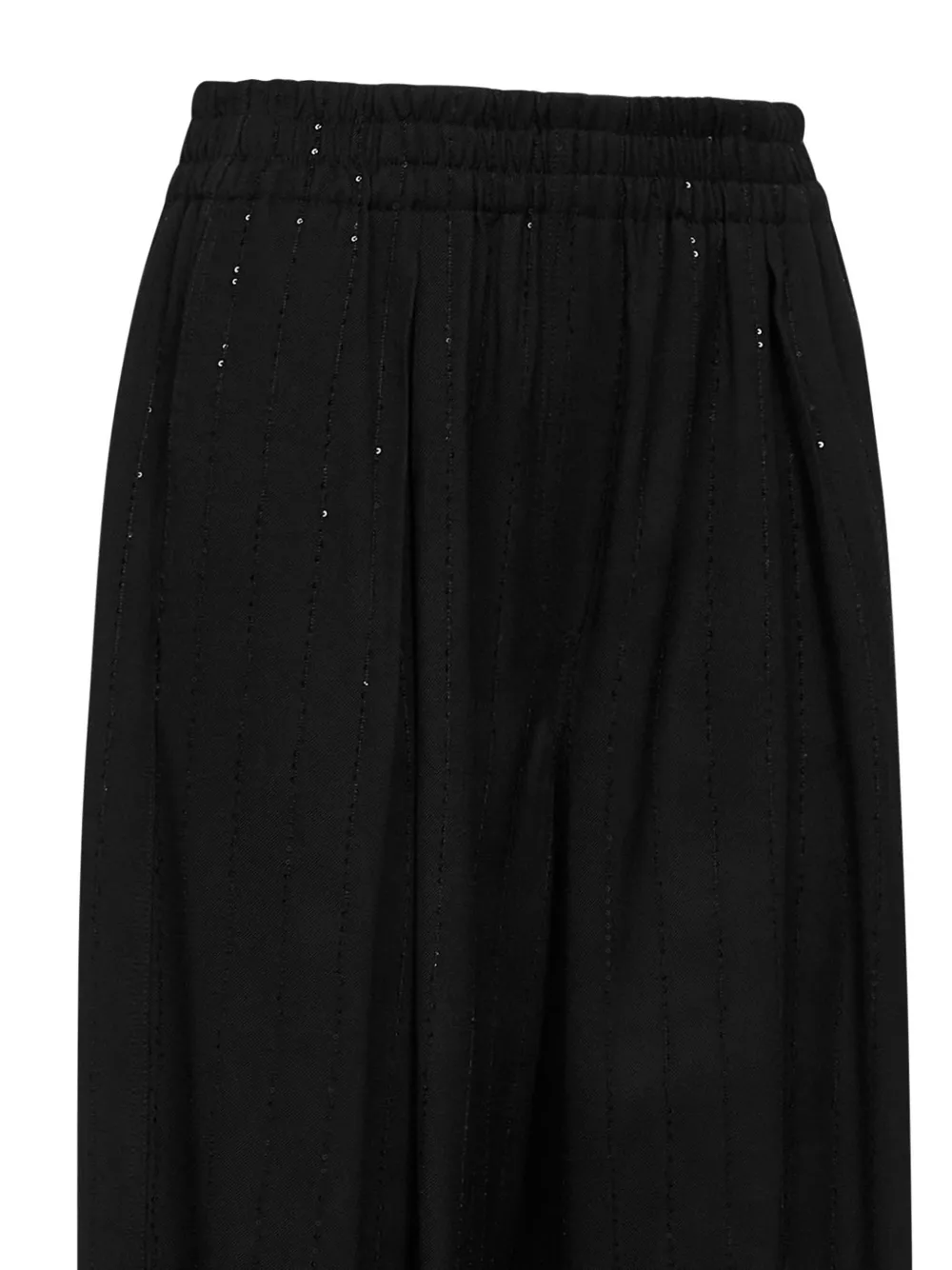 Brunello Cucinelli Gestreepte broek met pailletten Zwart