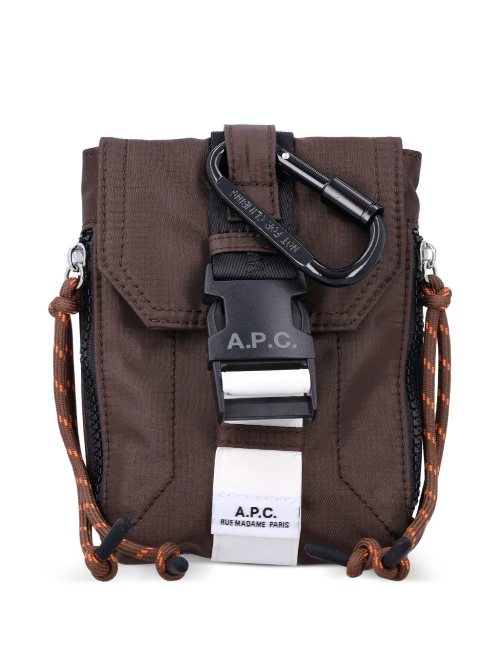 A.P.C. carabiner detail shoulder bag - Marrone
