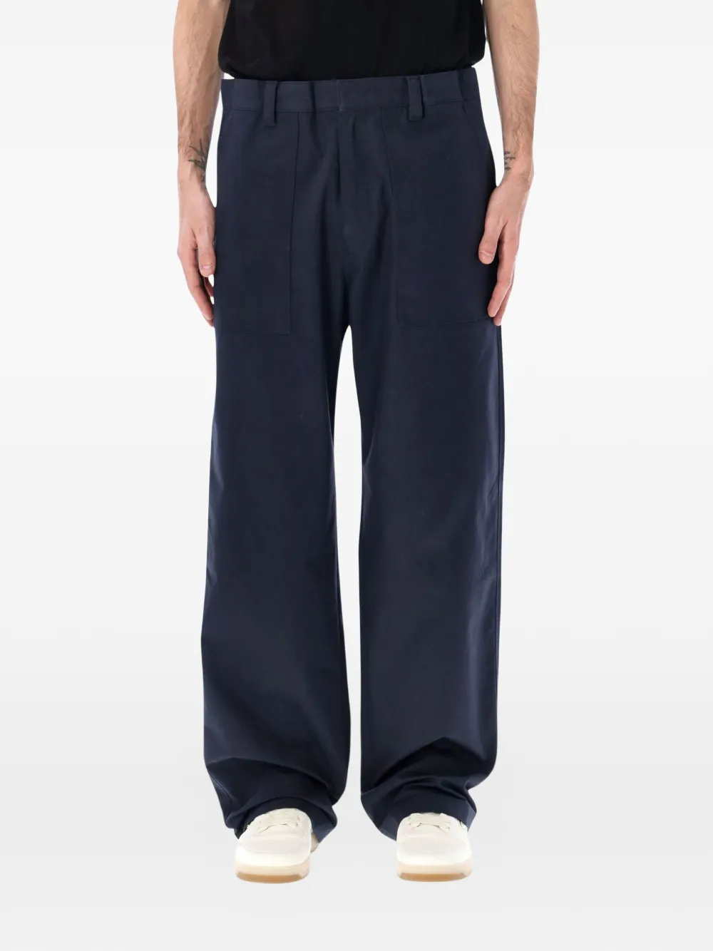 Prada belt loops wide-leg trousers - Blu