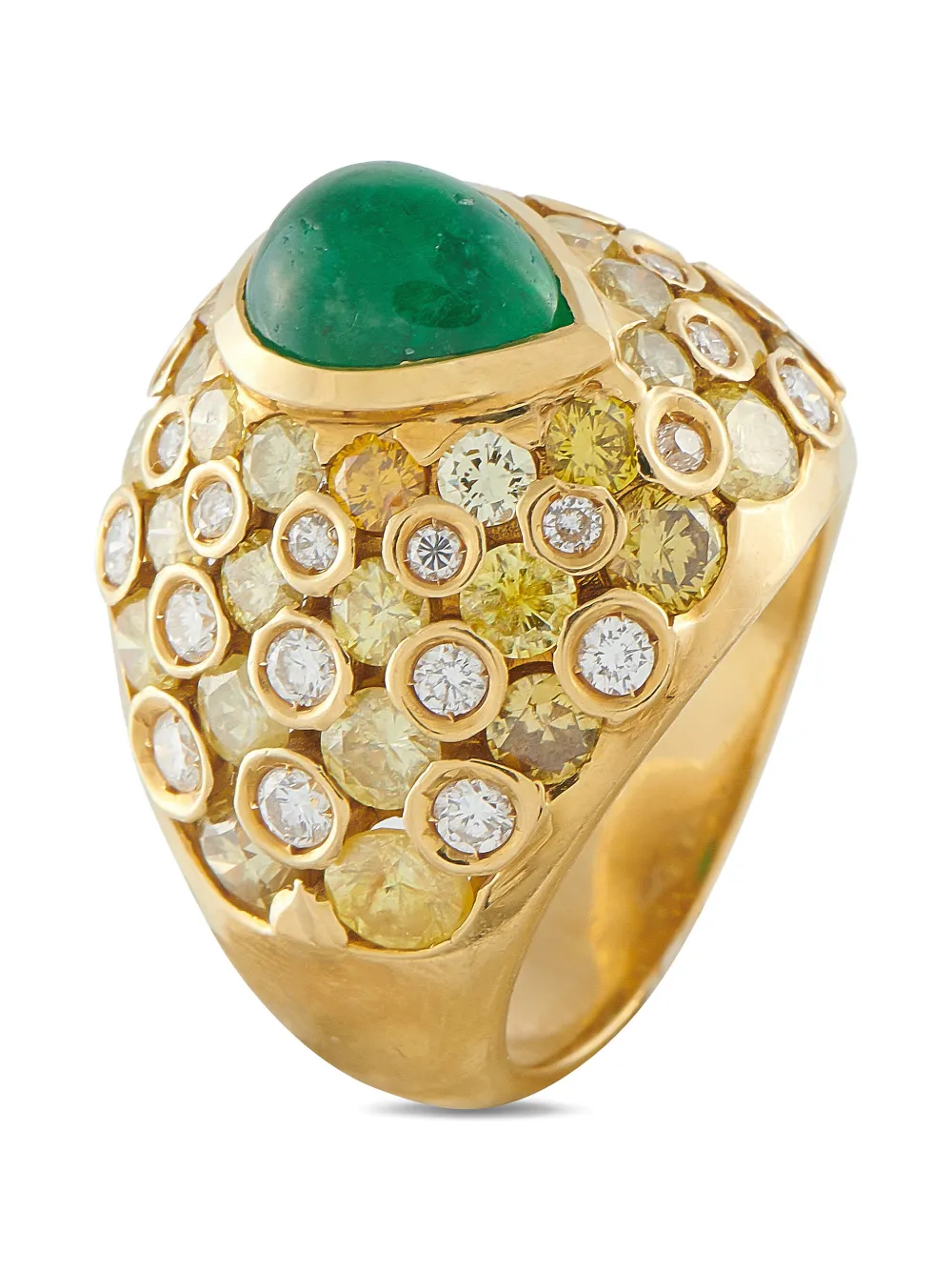  Chantecler Diamond And Emerald Ring - Gold 
