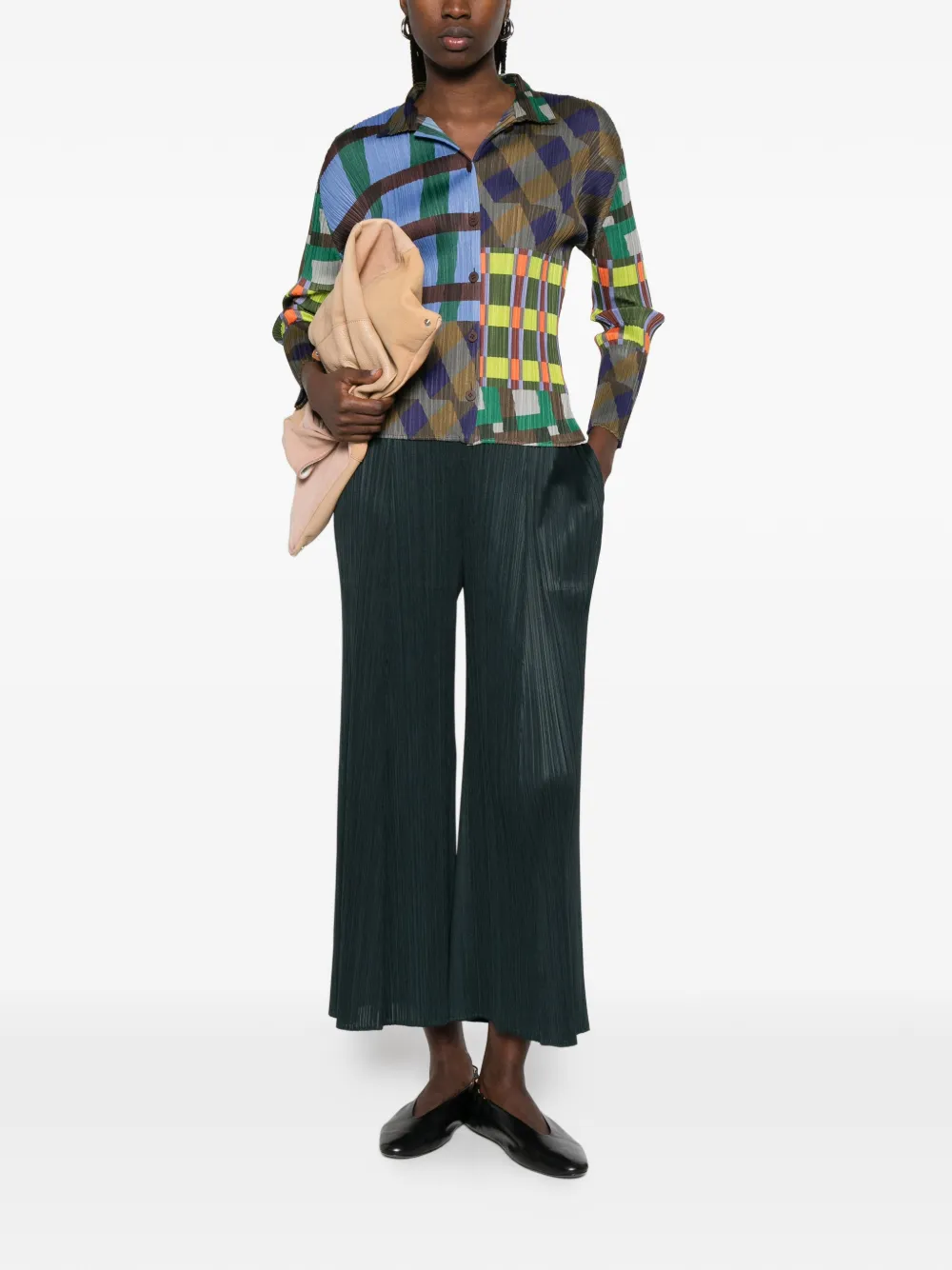 Pleats Please Issey Miyake Monthly Colors November geplooide broek Groen