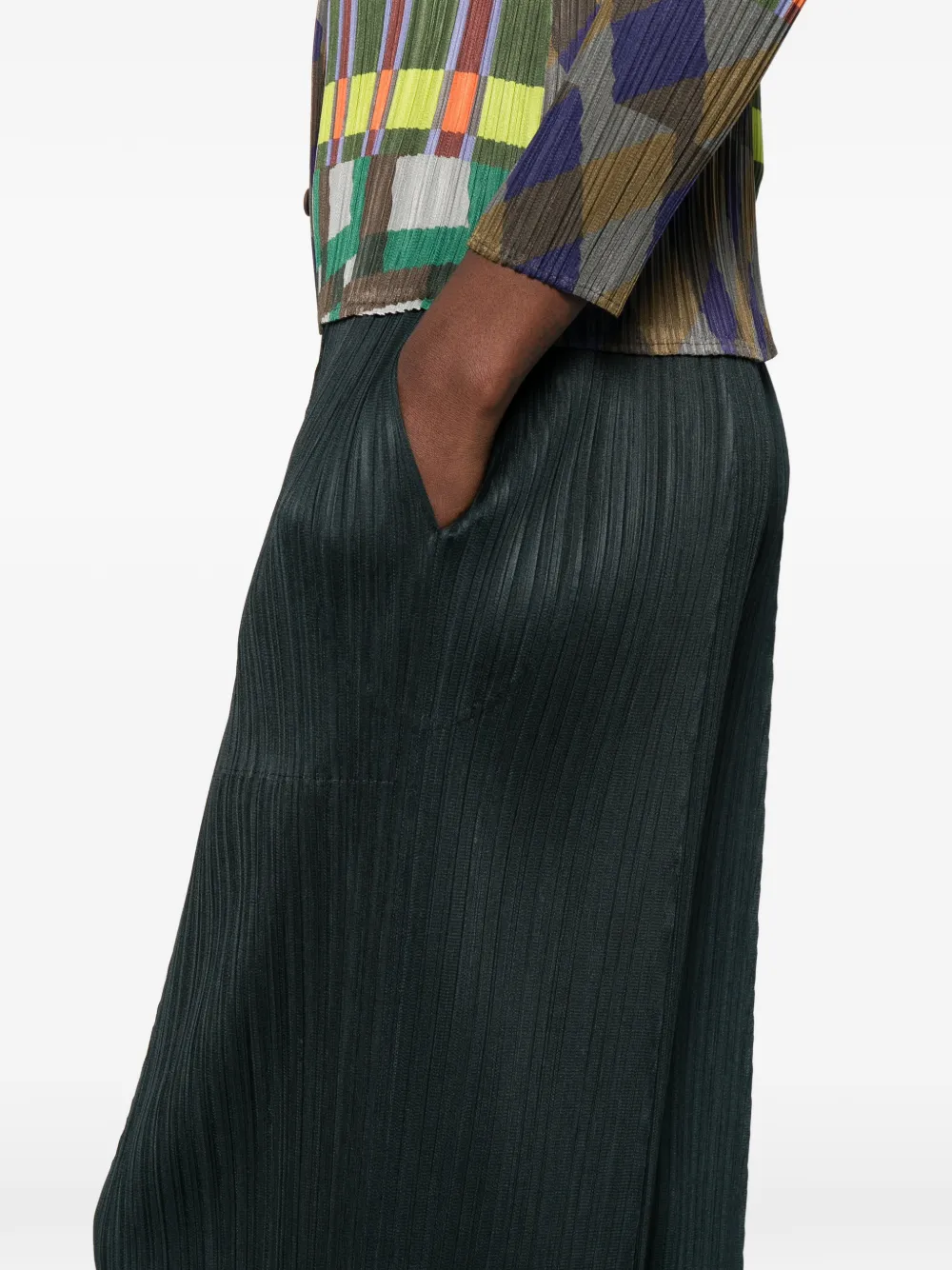 Pleats Please Issey Miyake Monthly Colors November geplooide broek Groen