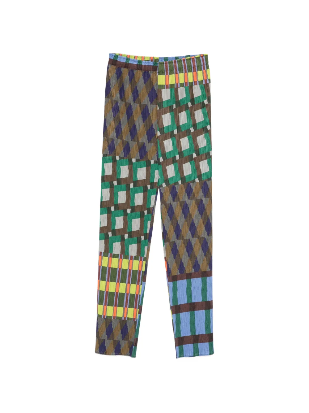 Pleats Please Issey Miyake Harmony printed pleated trousers - Marrone