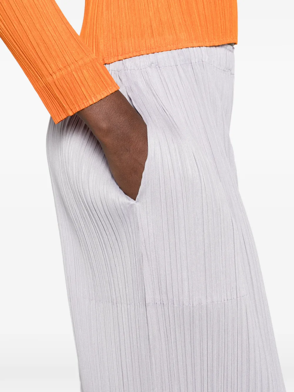 Pleats Please Issey Miyake Square geplooide broek Paars