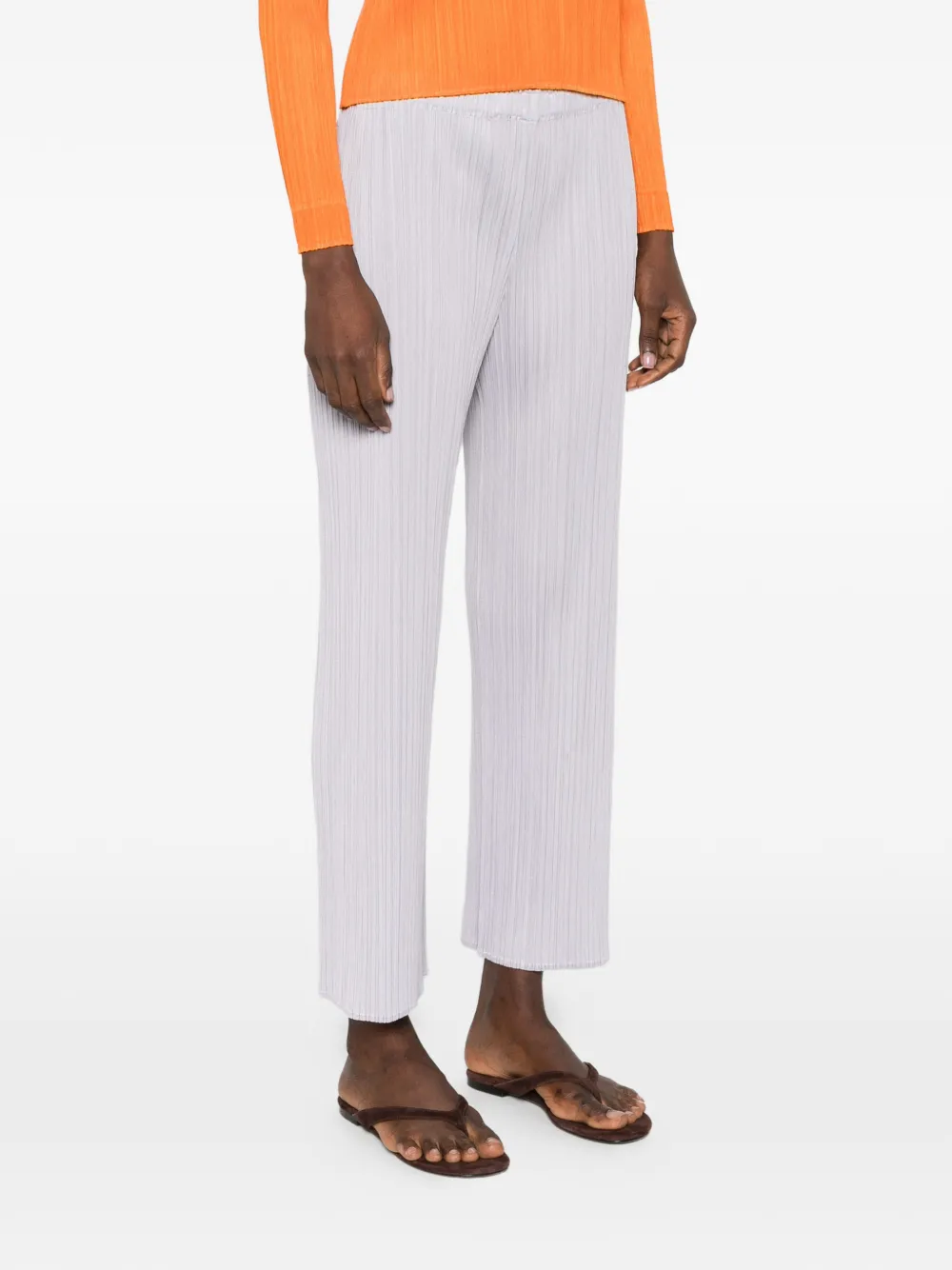 Pleats Please Issey Miyake Square geplooide broek Paars