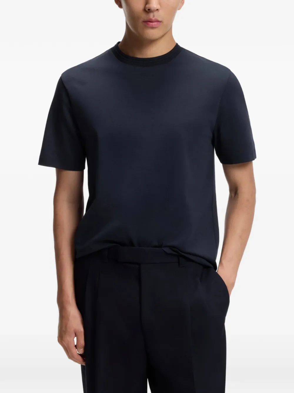 BOSS T-shirt met ronde hals Blauw