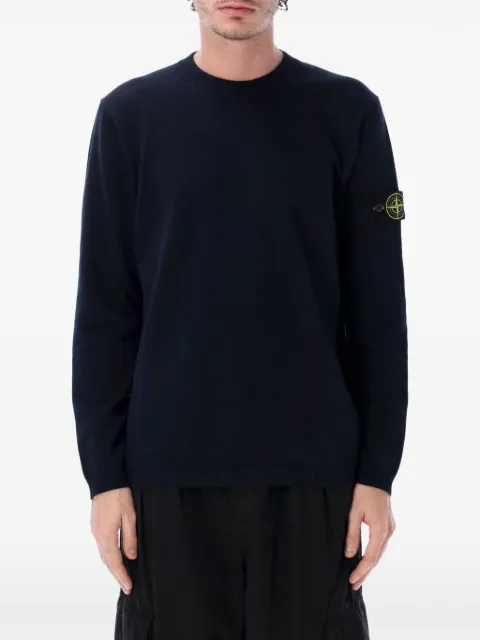 Stone Island logo patch knit sweater