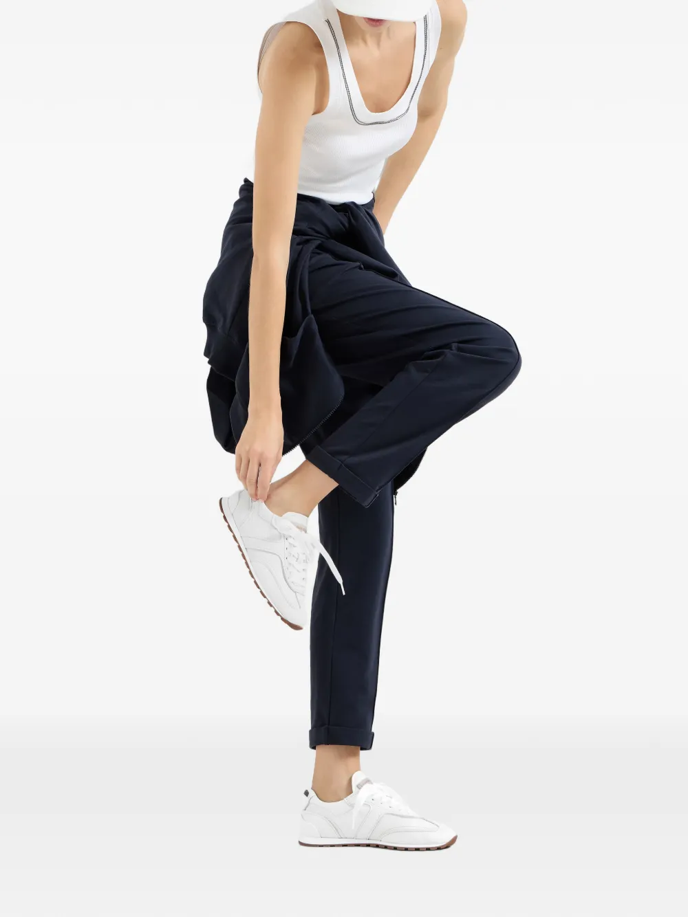 Brunello Cucinelli Sneakers met logo-label Wit