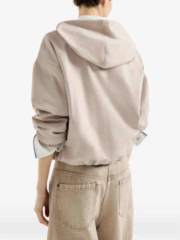 Brunello Cucinelli Couture Interlock Hooded Sweatshirt | Neutrals
