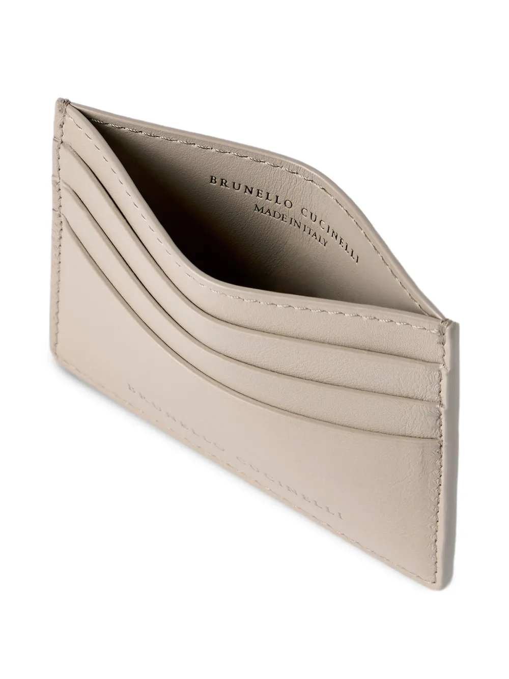 Brunello Cucinelli Pasjeshouder met logo-stempel Beige