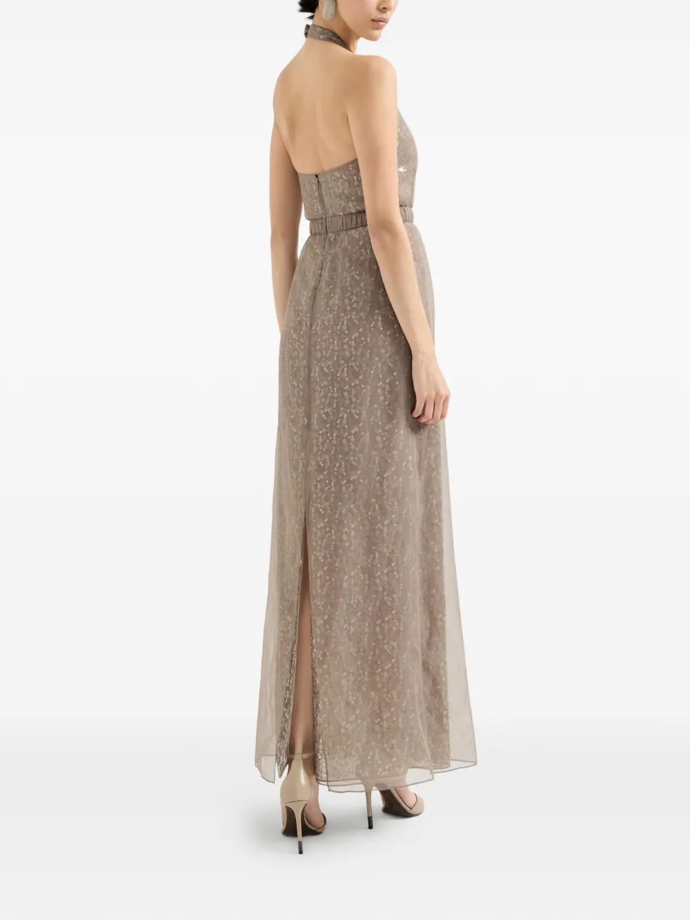 Brunello Cucinelli Maxi-jurk met halternek Beige