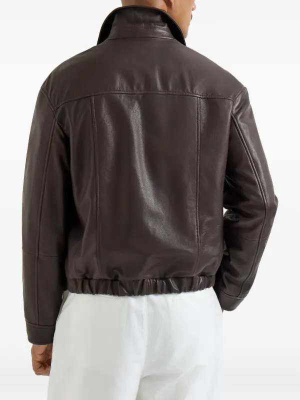 BRUNELLO CUCINELLI ブラウンレザージャケット Brunello Cucinelli レザージャケット | ブラウン | FARFETCH JP