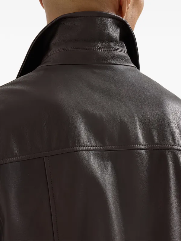 Brunello Cucinelli レザージャケット | ブラウン | FARFETCH JP