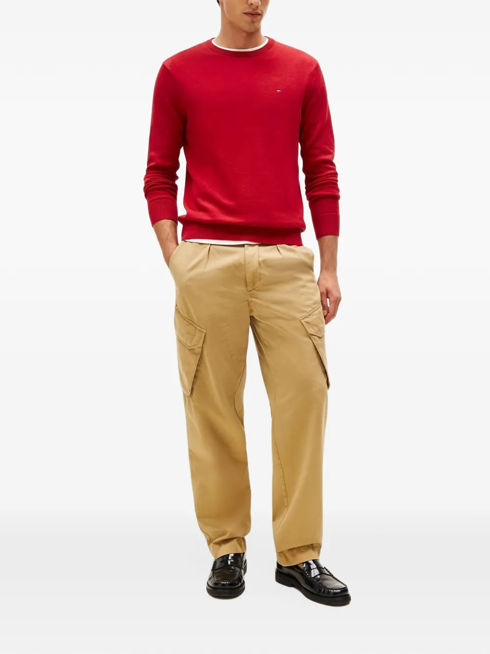 Tommy Hilfiger Sweater met ronde hals Rood