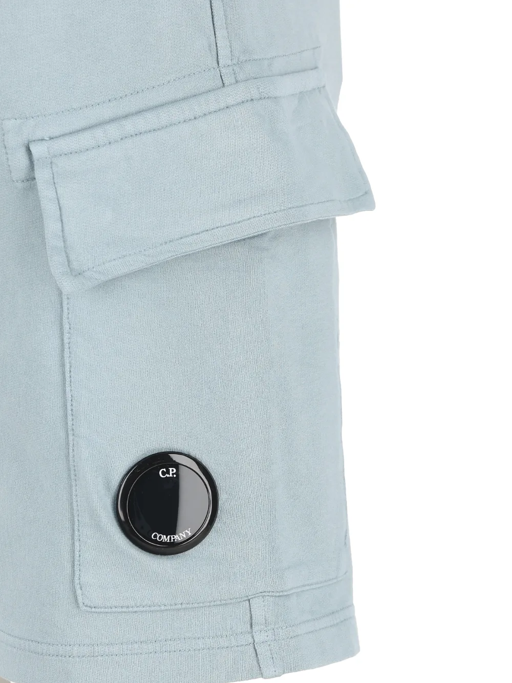 C.P. Company Fleece Lens cargo trainingsshorts Blauw