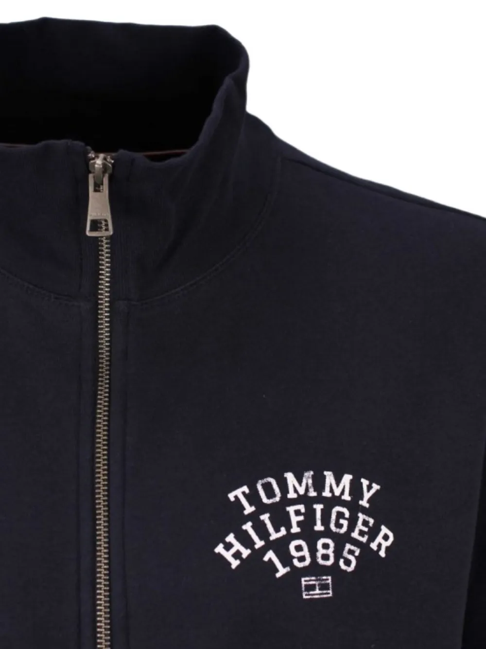 Tommy Hilfiger Trui met logo-print en rits Blauw
