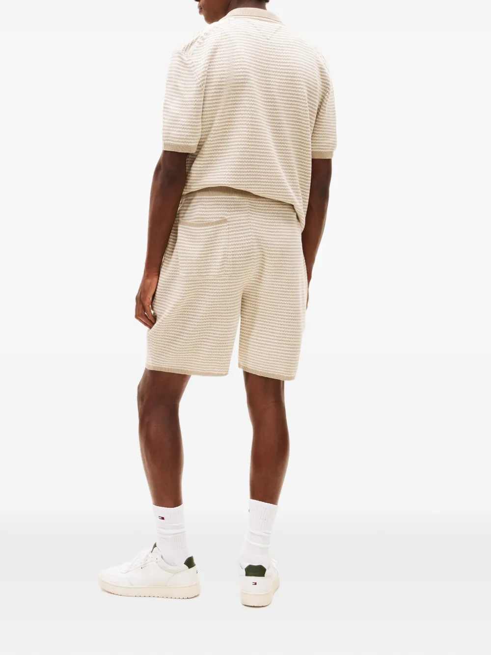 Tommy Hilfiger knitted horizontal-stripe shorts Beige