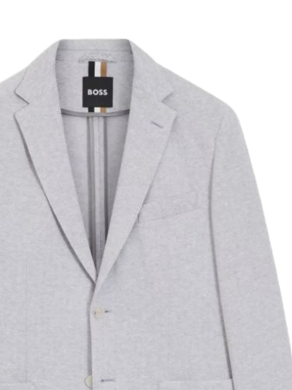BOSS Blazer met bewerkte revers Grijs