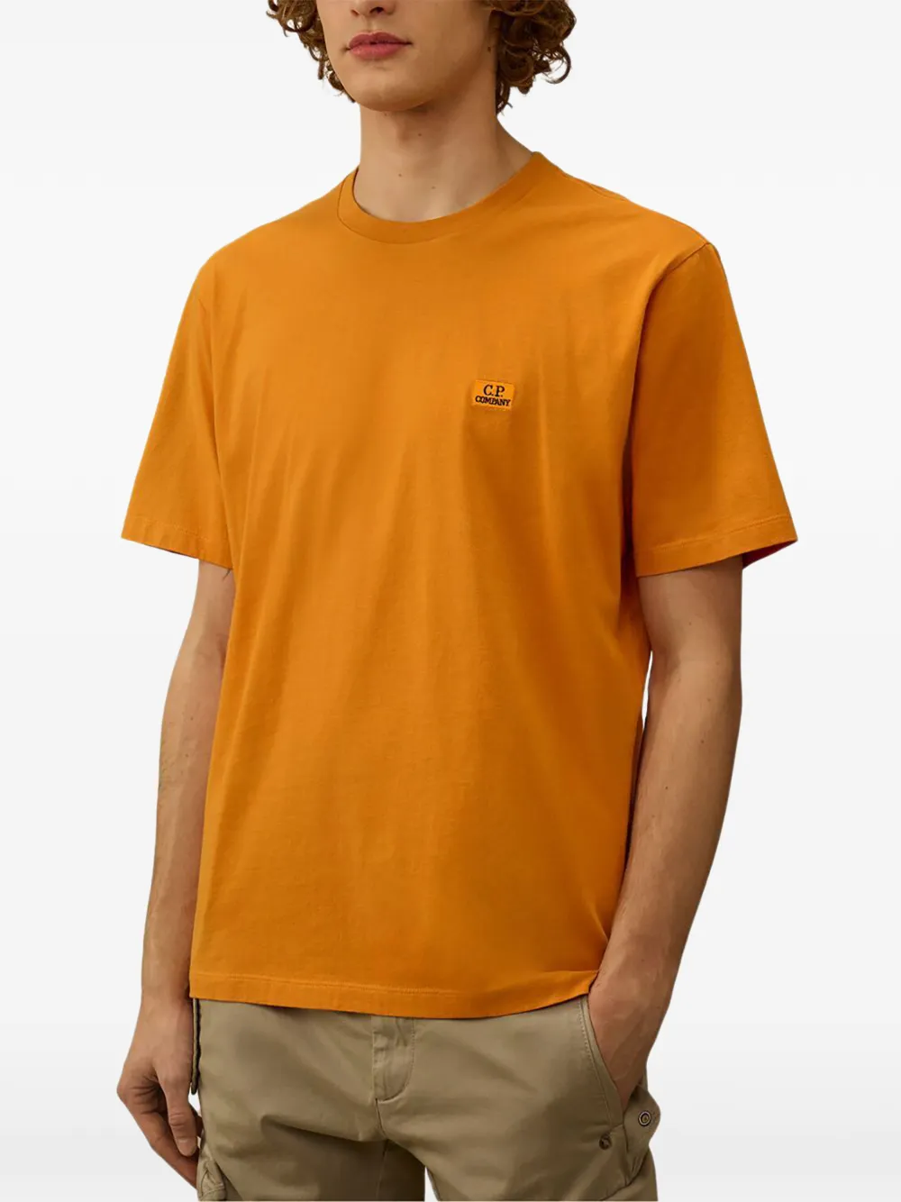 C.P. Company 30 1 jersey T-shirt met logo-patch en korte mouwen Oranje