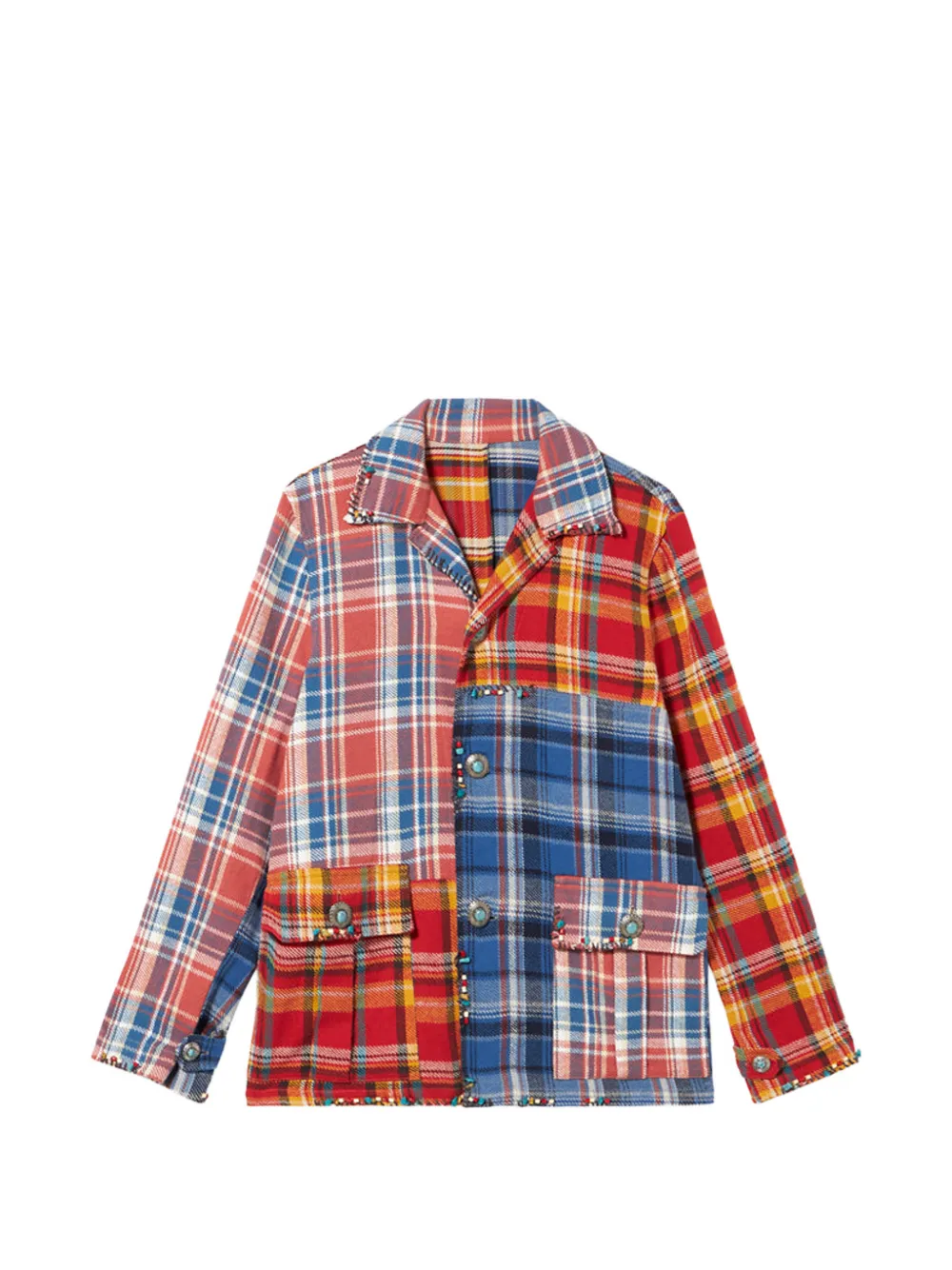 Fortela patchwork shirt - Rosso