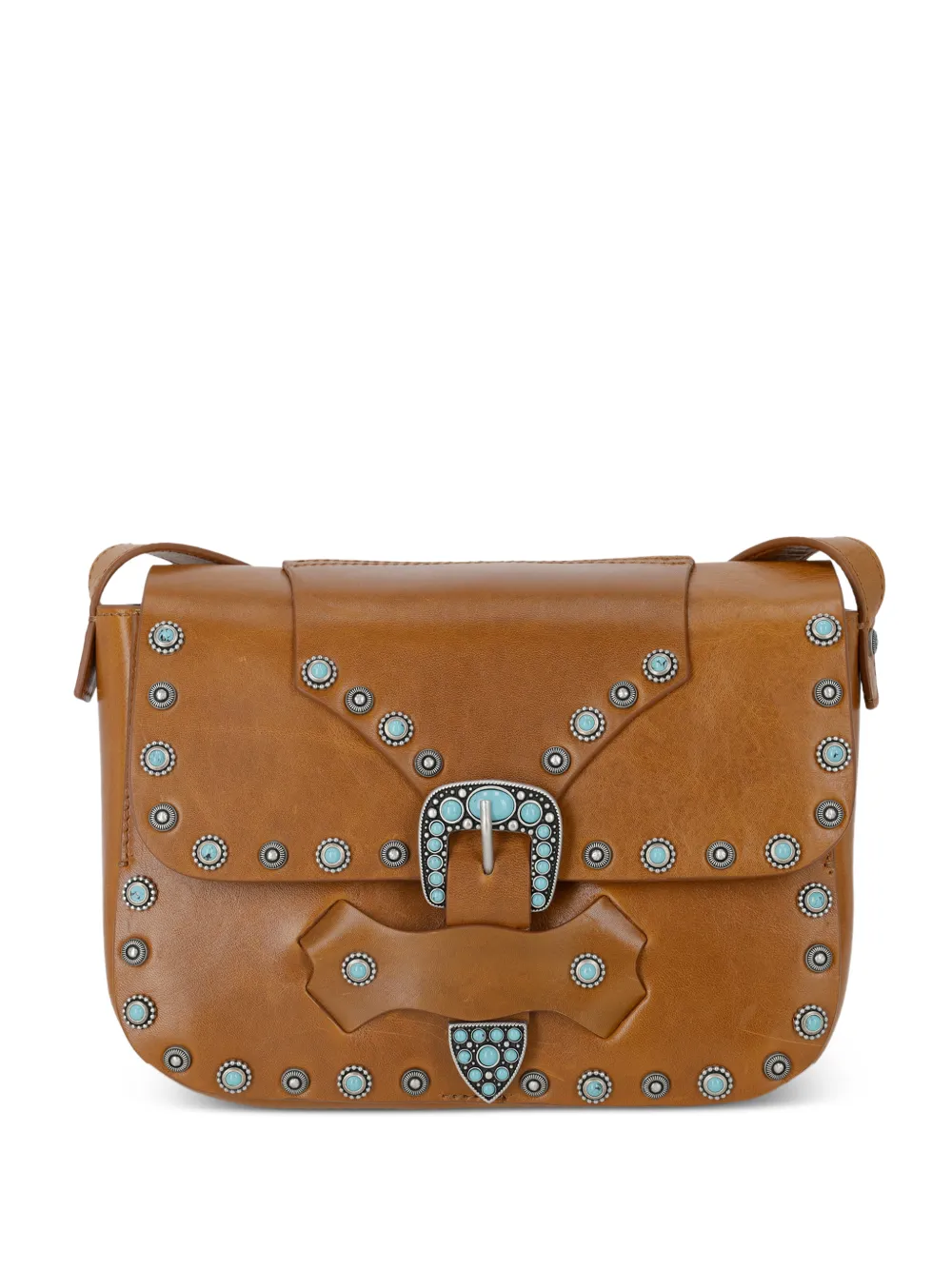 Fortela Kaya leather shoulder bag - Marrone