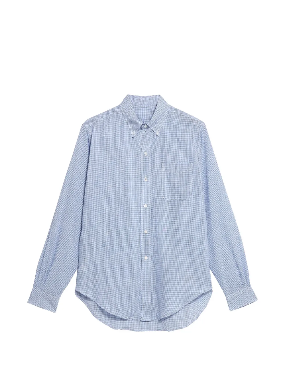Fortela King micro-check chest-pocket shirt - Blu
