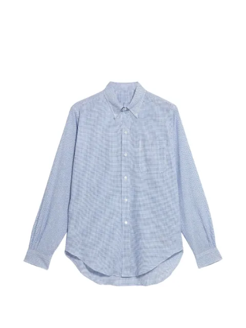 Fortela King micro-check chest-pocket shirt