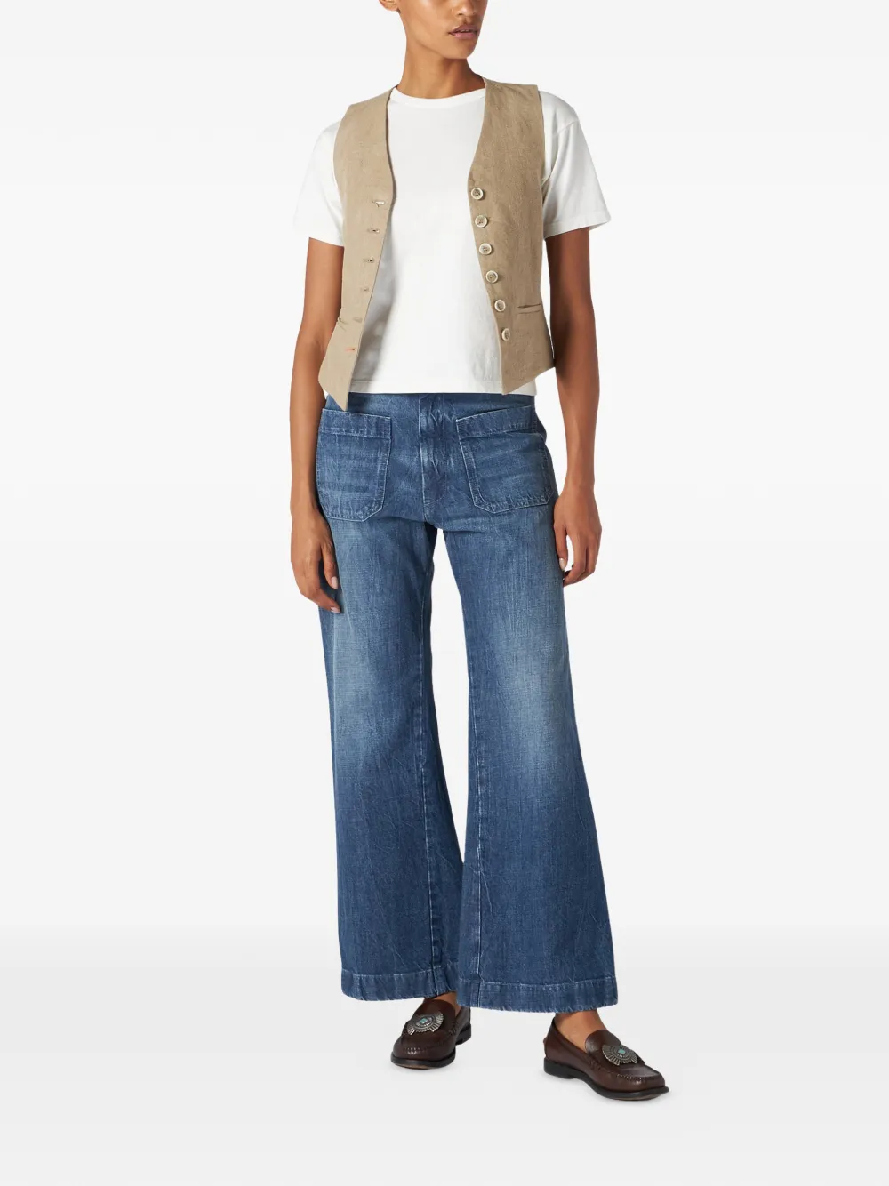  Fortela Demi Button Welt-pocket Waistcoat - Neutrals 