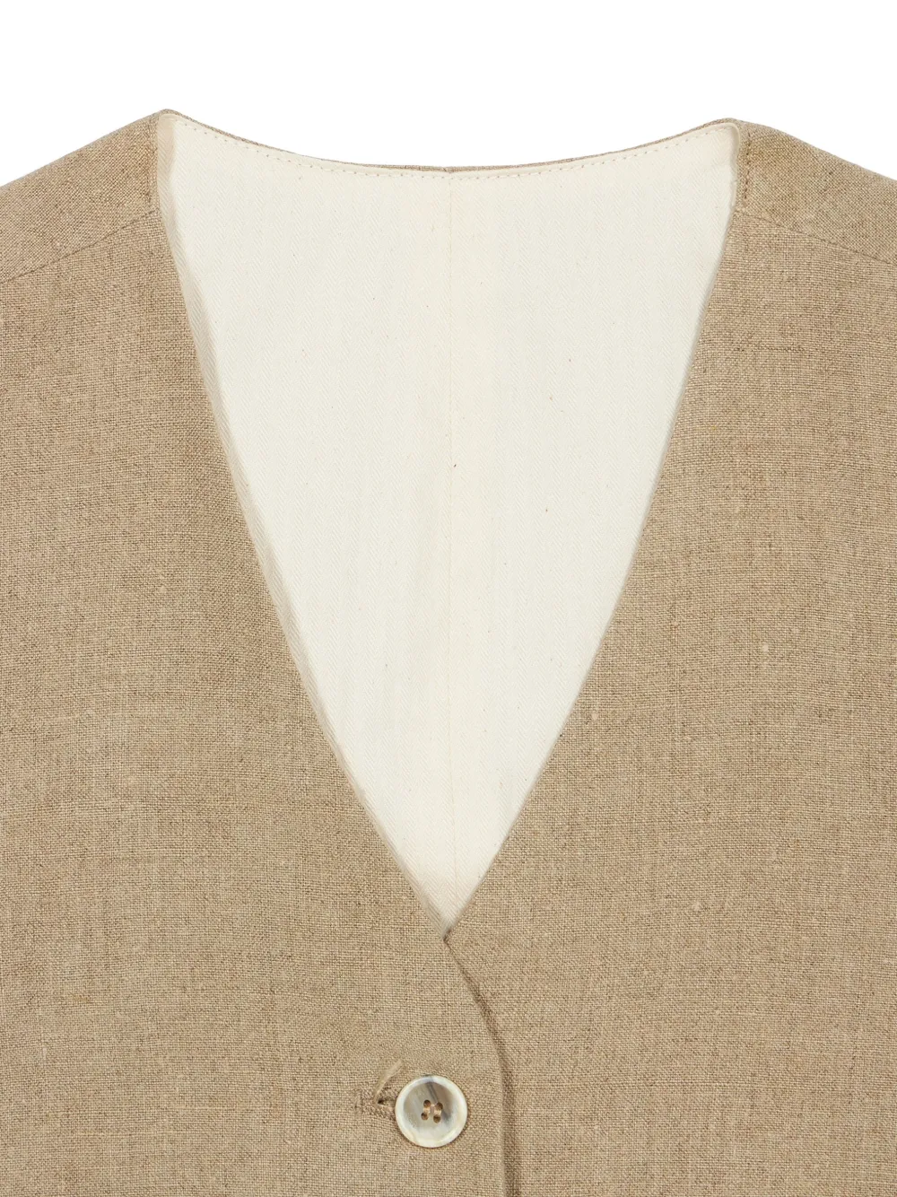 Fortela Zuai gilet met paspelzak en knoop Beige